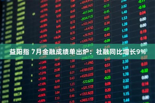 益阳指 7月金融成绩单出炉：社融同比增长9%