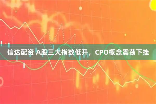 信达配资 A股三大指数低开，CPO概念震荡下挫